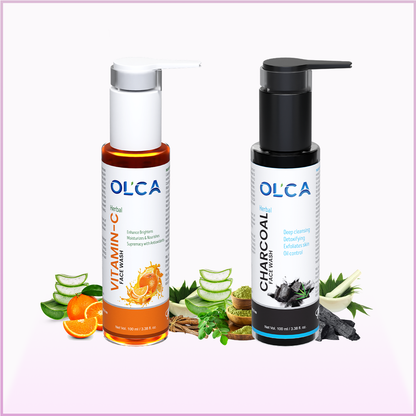 Herbal OLCA Face Wash Vita C & Charcoal | 200 ml | 2 Packs