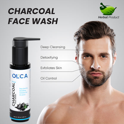 Herbal Activated Charcoal Face Wash with Power of Vita E & Natural Antibacterial Ingredients | 200ml | 2 Packs