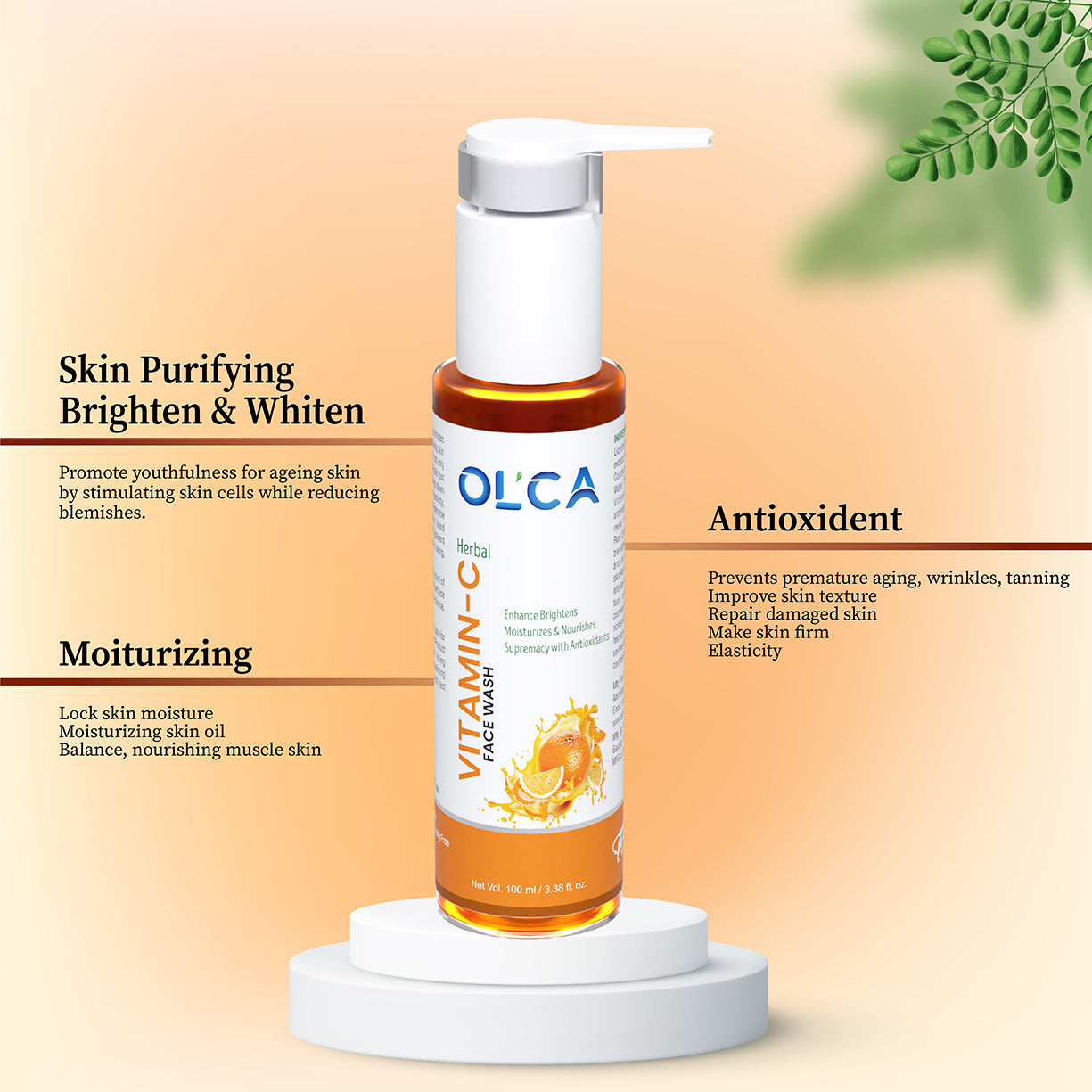 Herbal Vitamin C Face Wash, Enhance Brightens, Supremacy of Antioxidants | 200 ml | 2 Packs